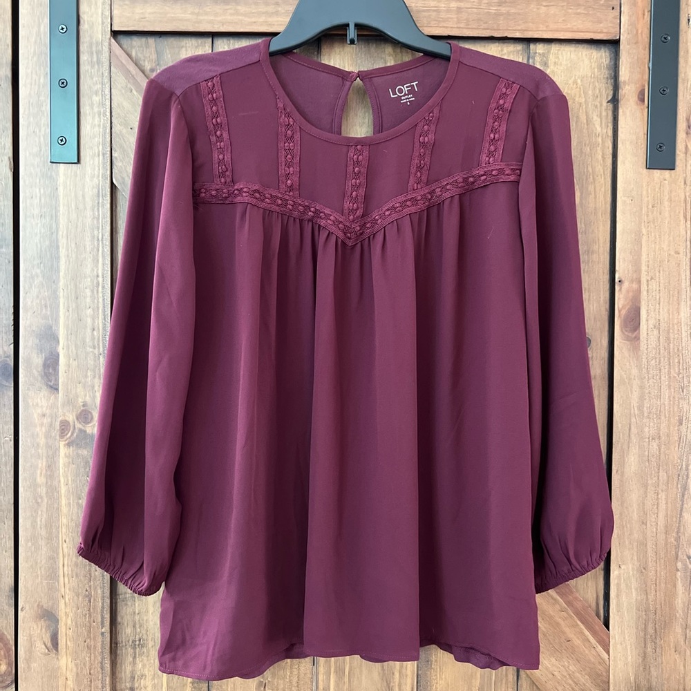 Loft, maroon blouse